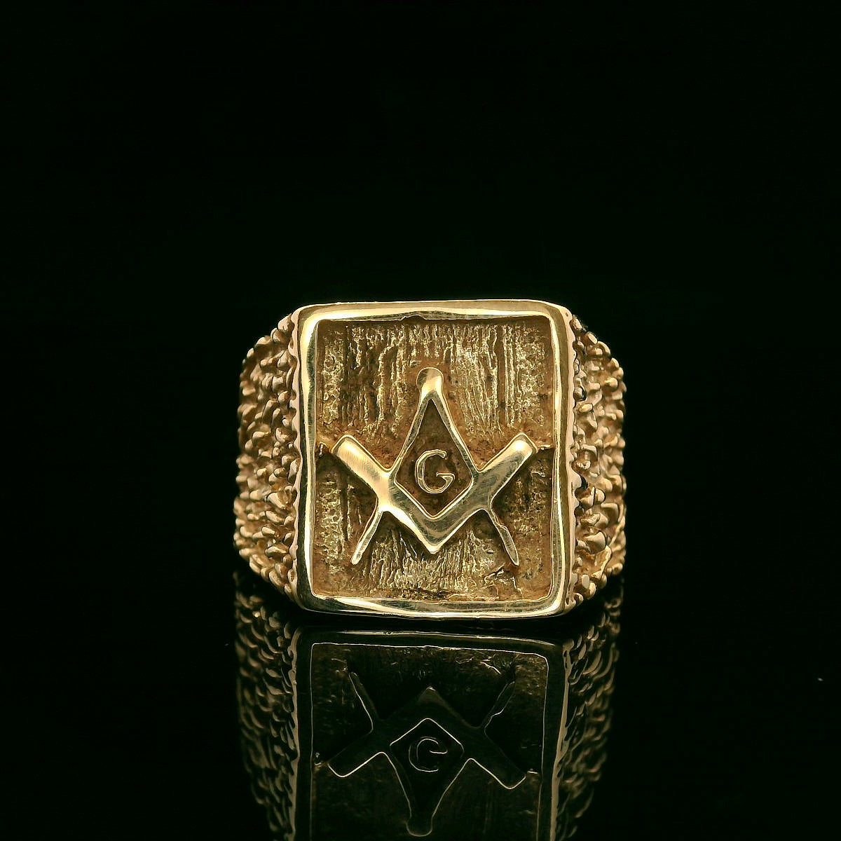 Gold Fashion Ring  -  Men's